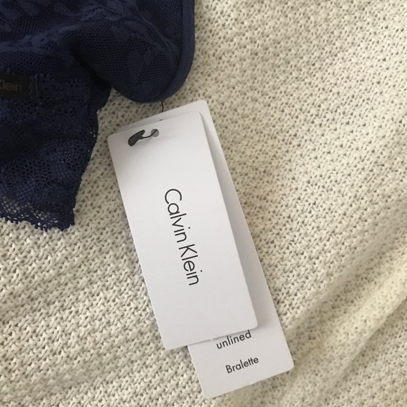 🔥NWT Unpadded Calvin Klein Navy Blue Bralette - Picture 6 of 6